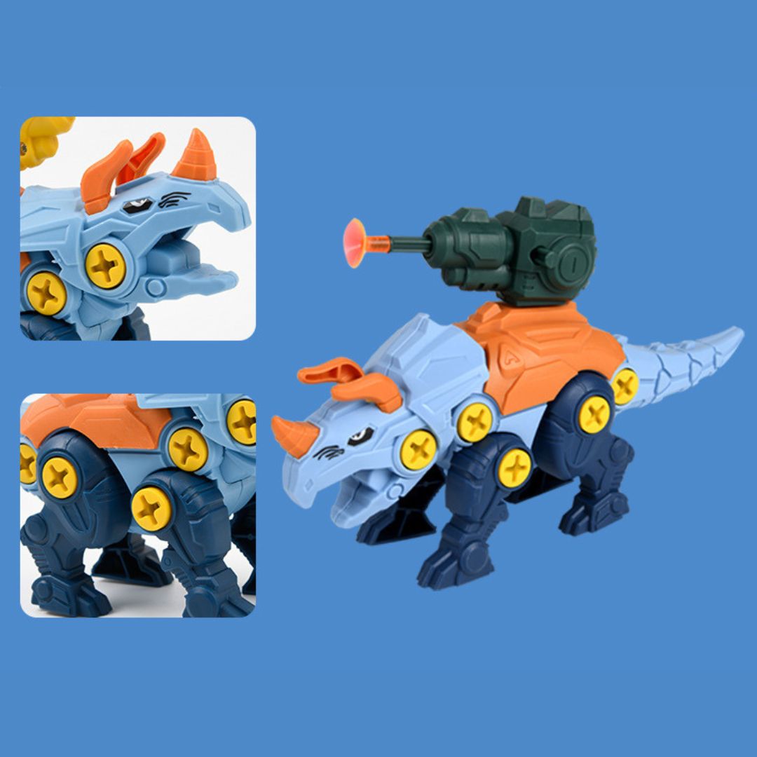 Dinosaur Screw Set with Suction Cup Cannon