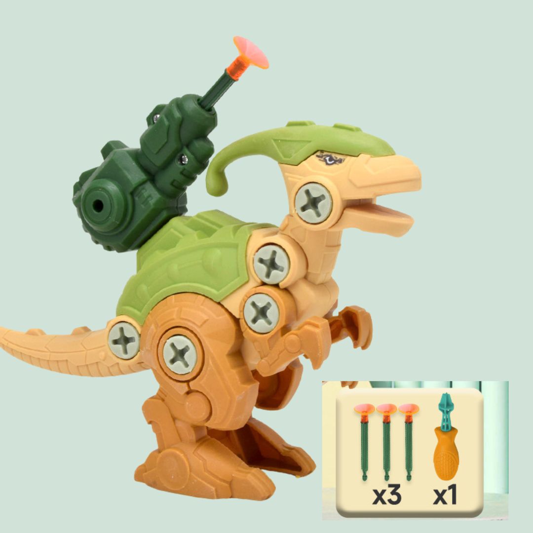 Dinosaur Screw Set with Suction Cup Cannon