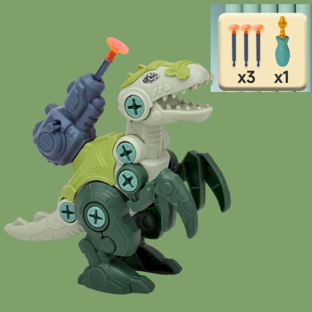 Dinosaur Screw Set with Suction Cup Cannon