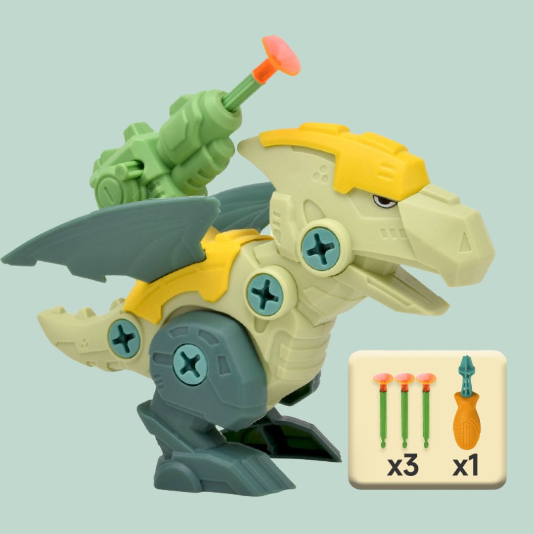 Dinosaur Screw Set with Suction Cup Cannon