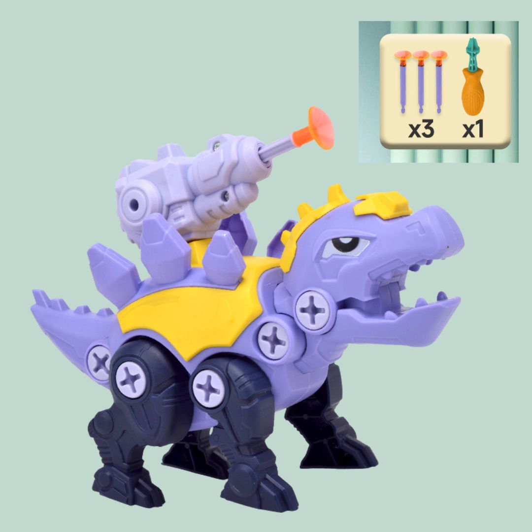 Dinosaur Screw Set with Suction Cup Cannon