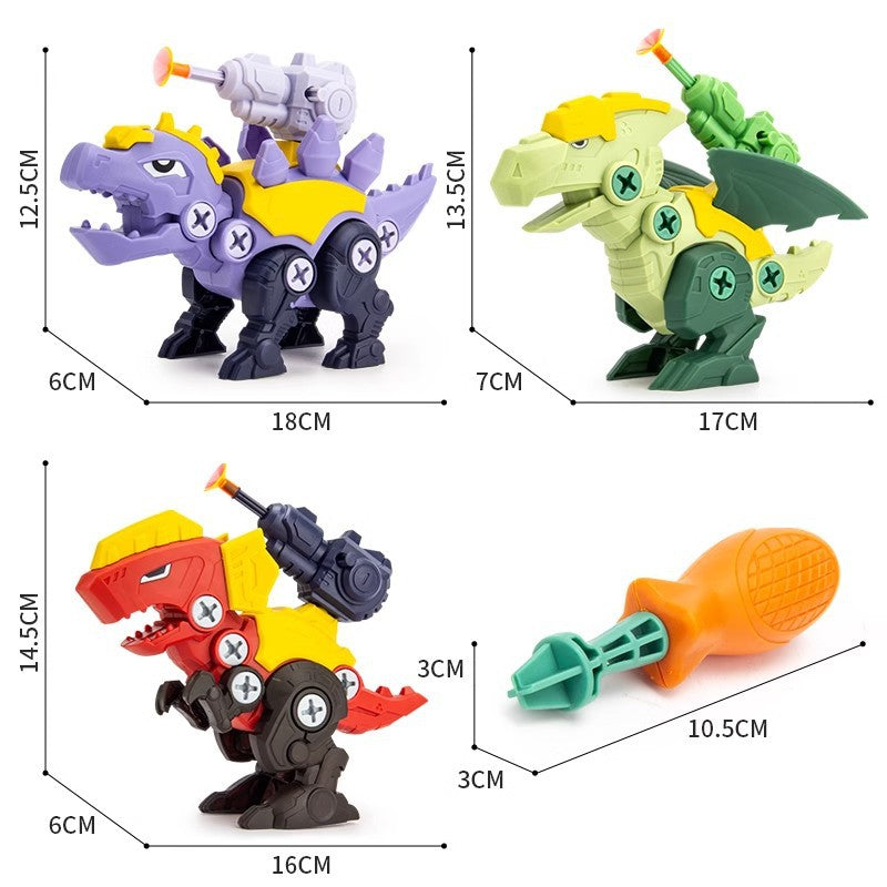 Dinosaur Screw Set with Suction Cup Cannon